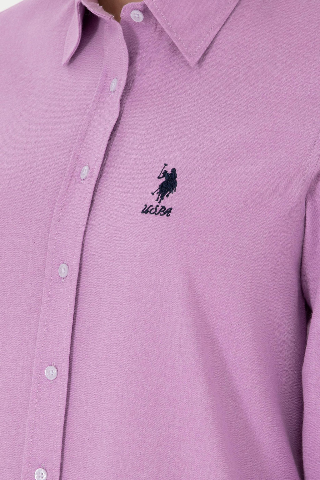 Женская сиреневая рубашка с длинным рукавом Неожиданная скидка в корзине - U.s. polo assn фото 7