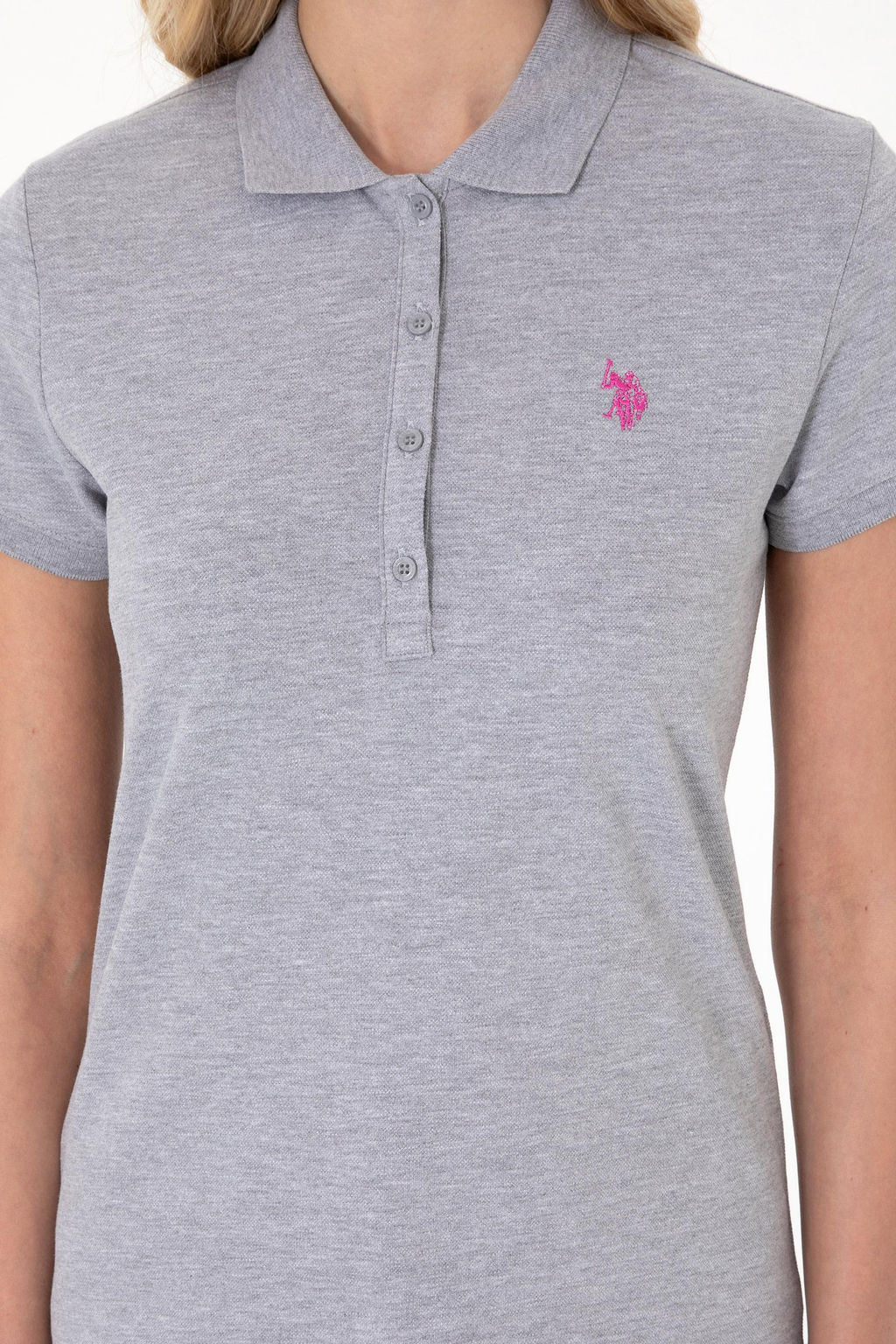 Kad_n Gri Melanj Basic Ti__rt Sepette S_rpriz _ndirim - U.s. polo assn фото 6