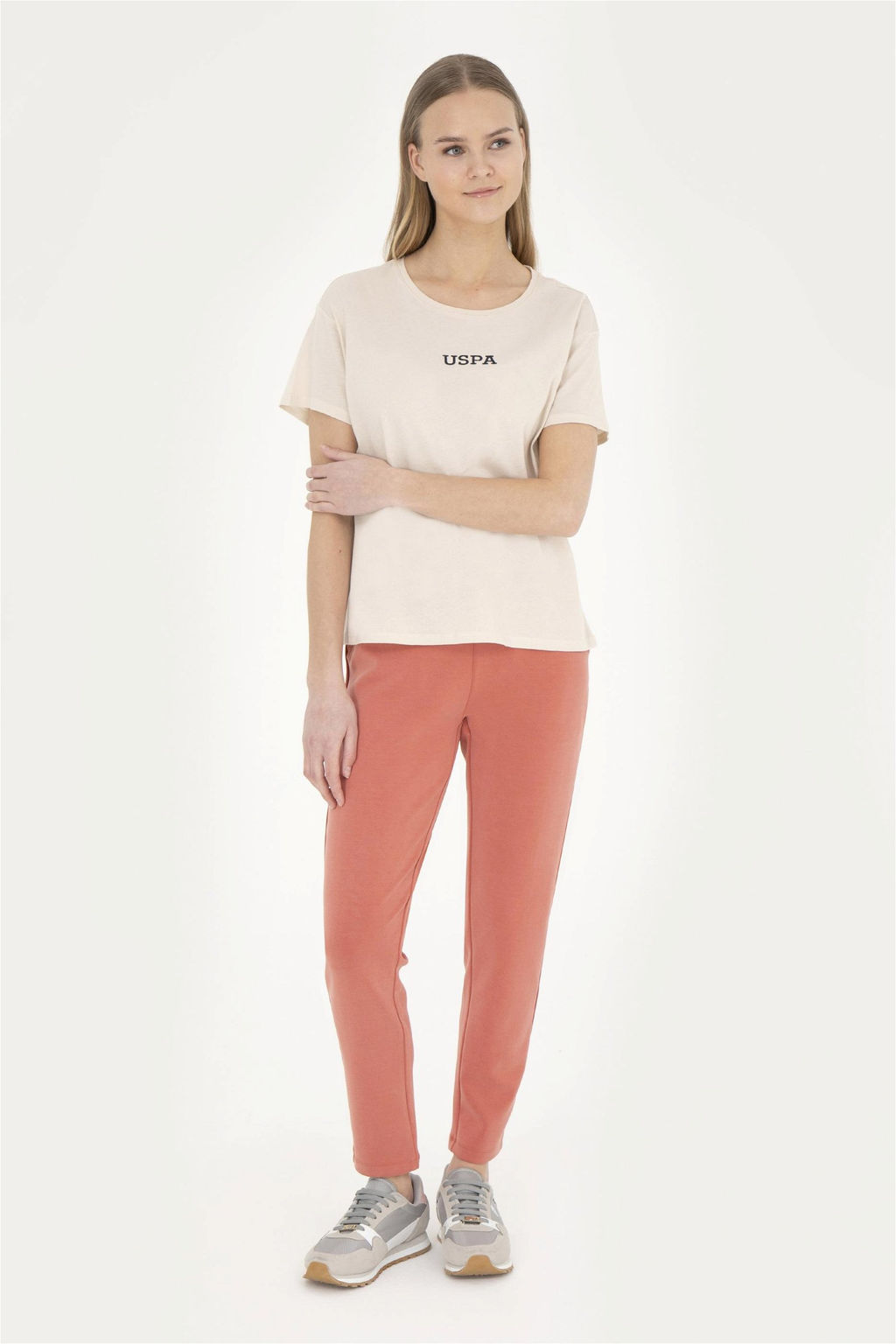 Женские спортивные штаны пудрового цвета - U.s. polo assn фото 3