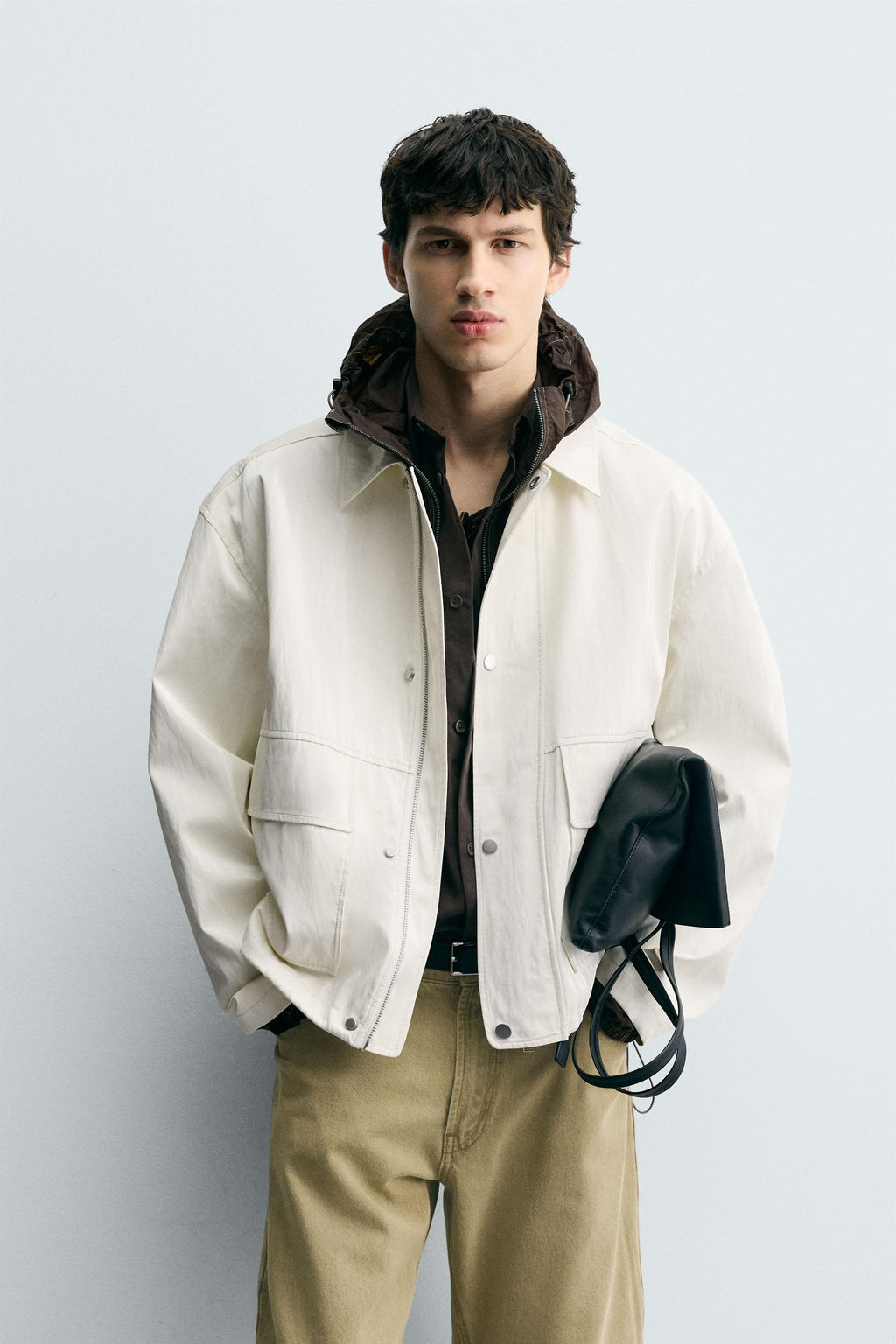 RELAXED FIT SHINY FINISH JACKET - Zara фото 2