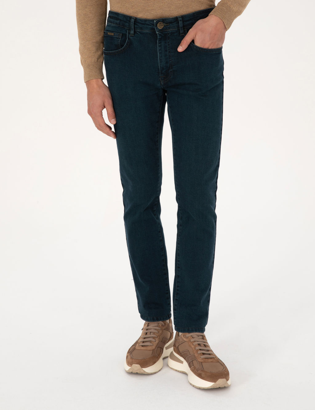 Haki Slim Fit Jean Pantolon