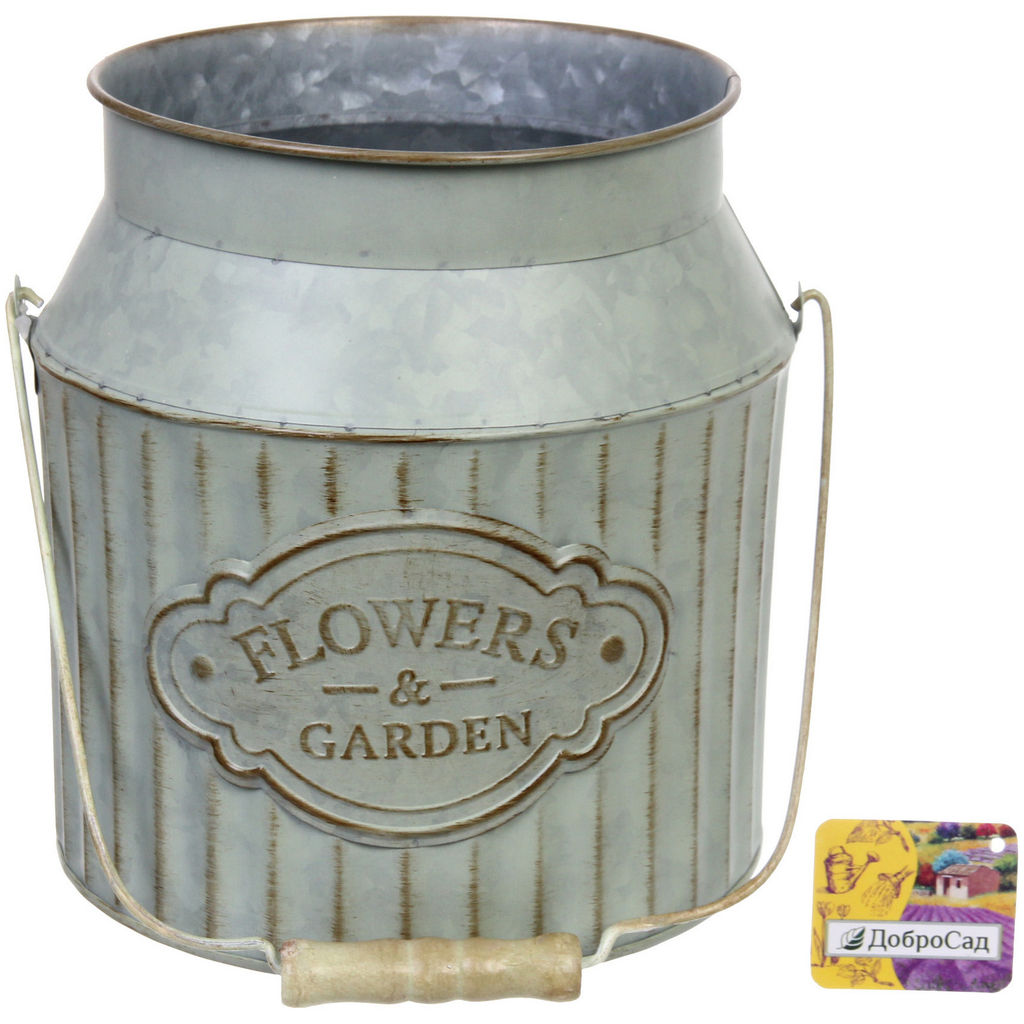 Кашпо для цветов "FLOWERS & GARDEN" Бидон 18,5*20см