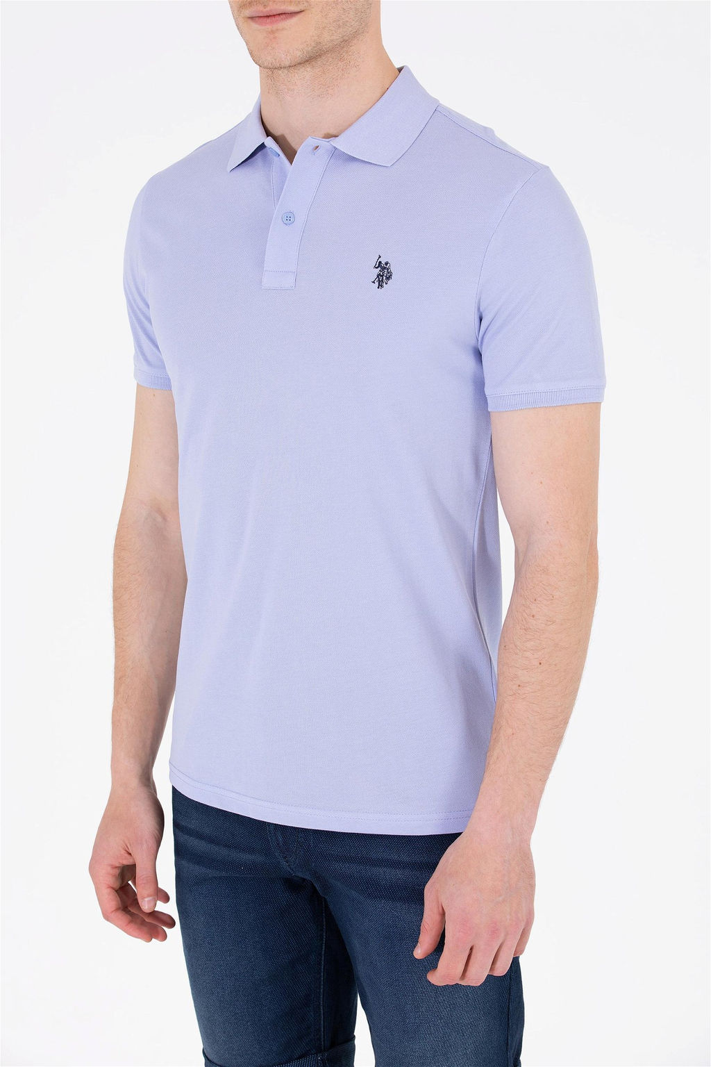 U. S. Polo Assn Мужская синяя базовая футболка с воротником-поло - U.s. polo assn фото 13