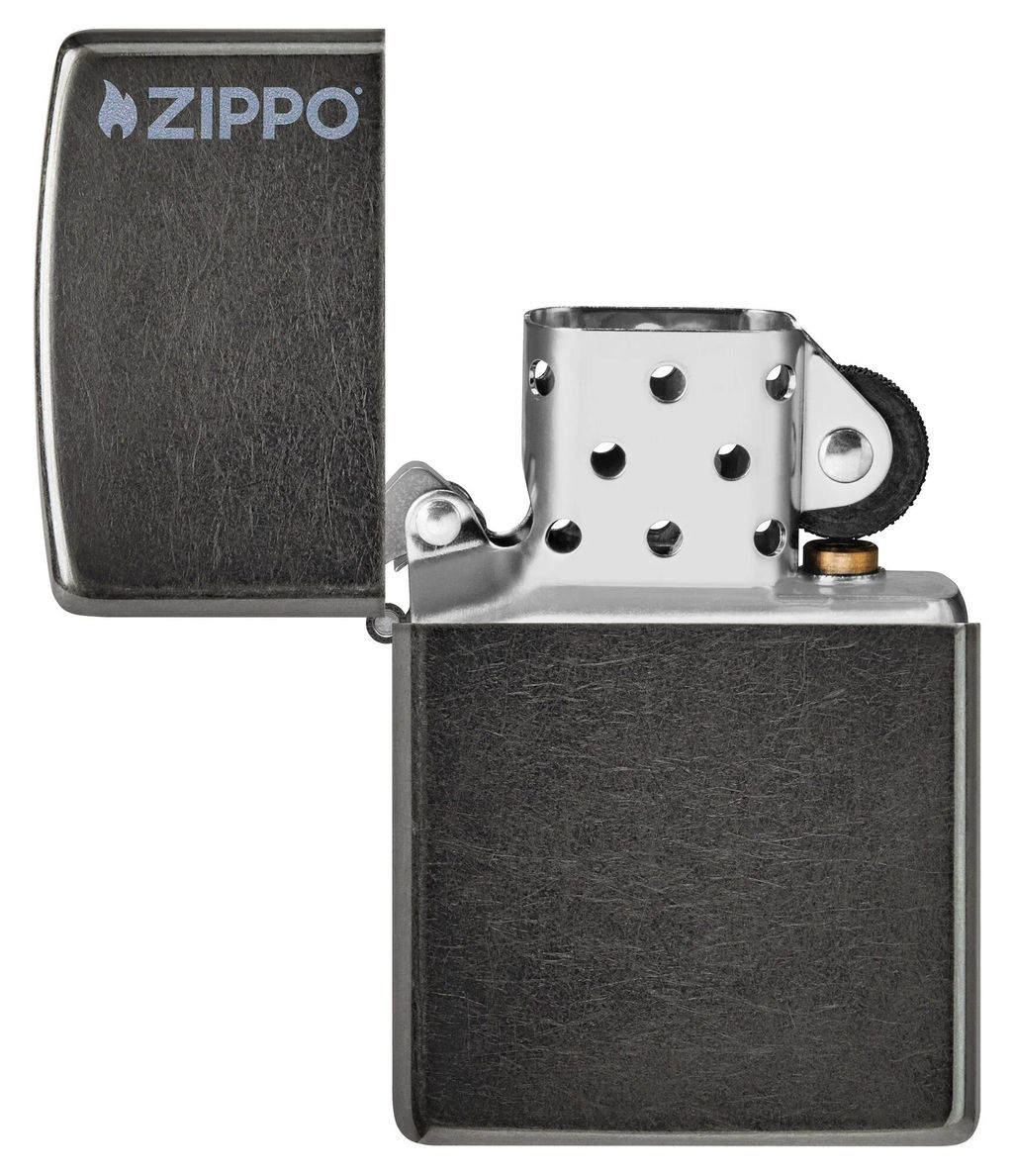 Зажигалка ZIPPO Логотип с темно-серым покрытием | Logo Gray Dusk 28378ZL  фото 4