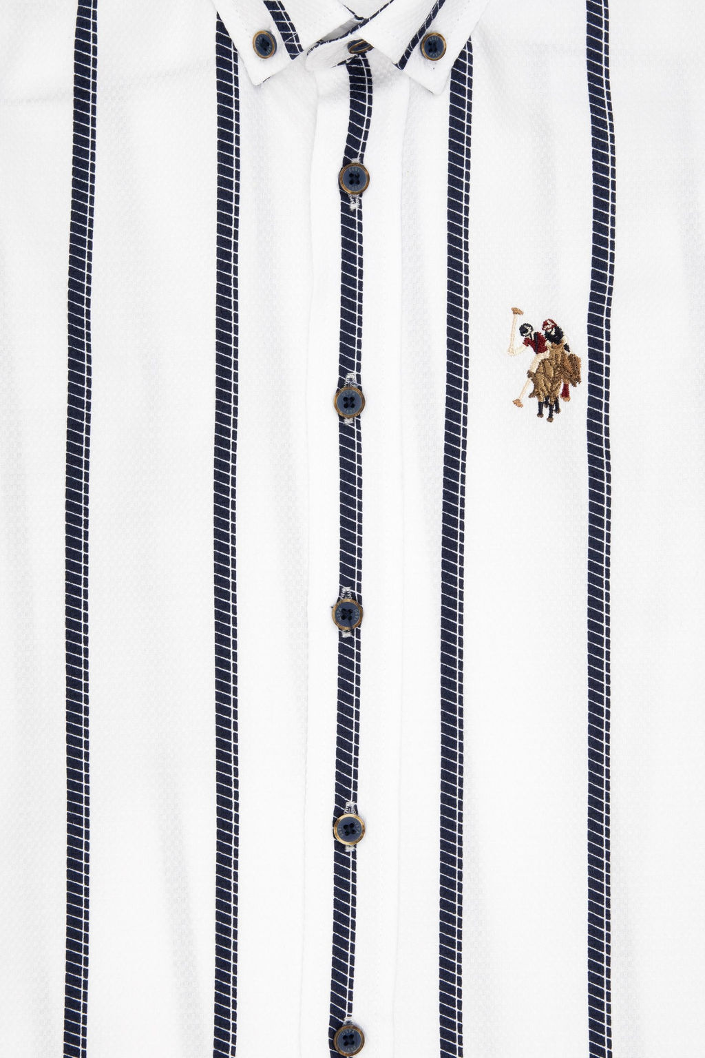 Темно-синяя рубашка с длинным рукавом для мальчика - U.s. polo assn фото 4