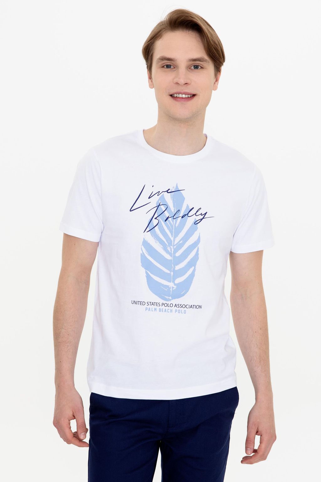 U. S. Polo Assn Мужская белая футболка с круглым вырезом - U.s. polo assn фото 2