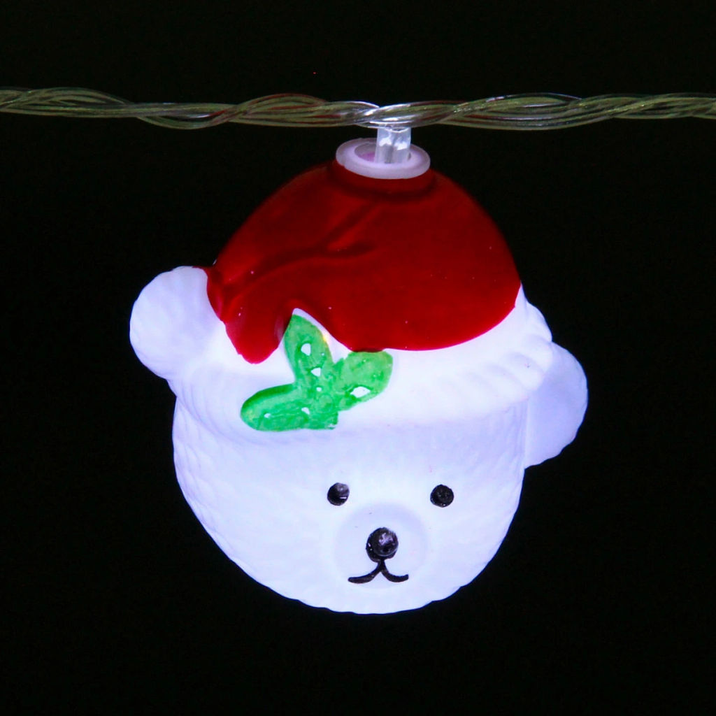 Гирлянда для дома "Медвежонок" 2м 10 ламп LED, 5*4 см прозр.пров.,1 реж, IP-20, Белый (возможность соединения)