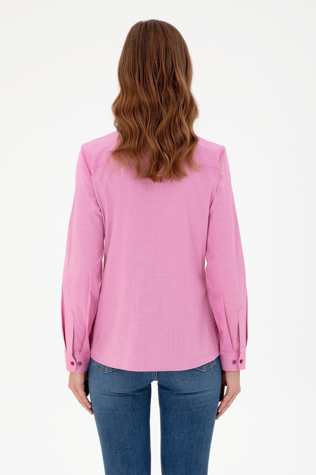 Женская базовая рубашка цвета фуксии с длинным рукавом Неожиданная скидка в корзине - U.s. polo assn фото 5