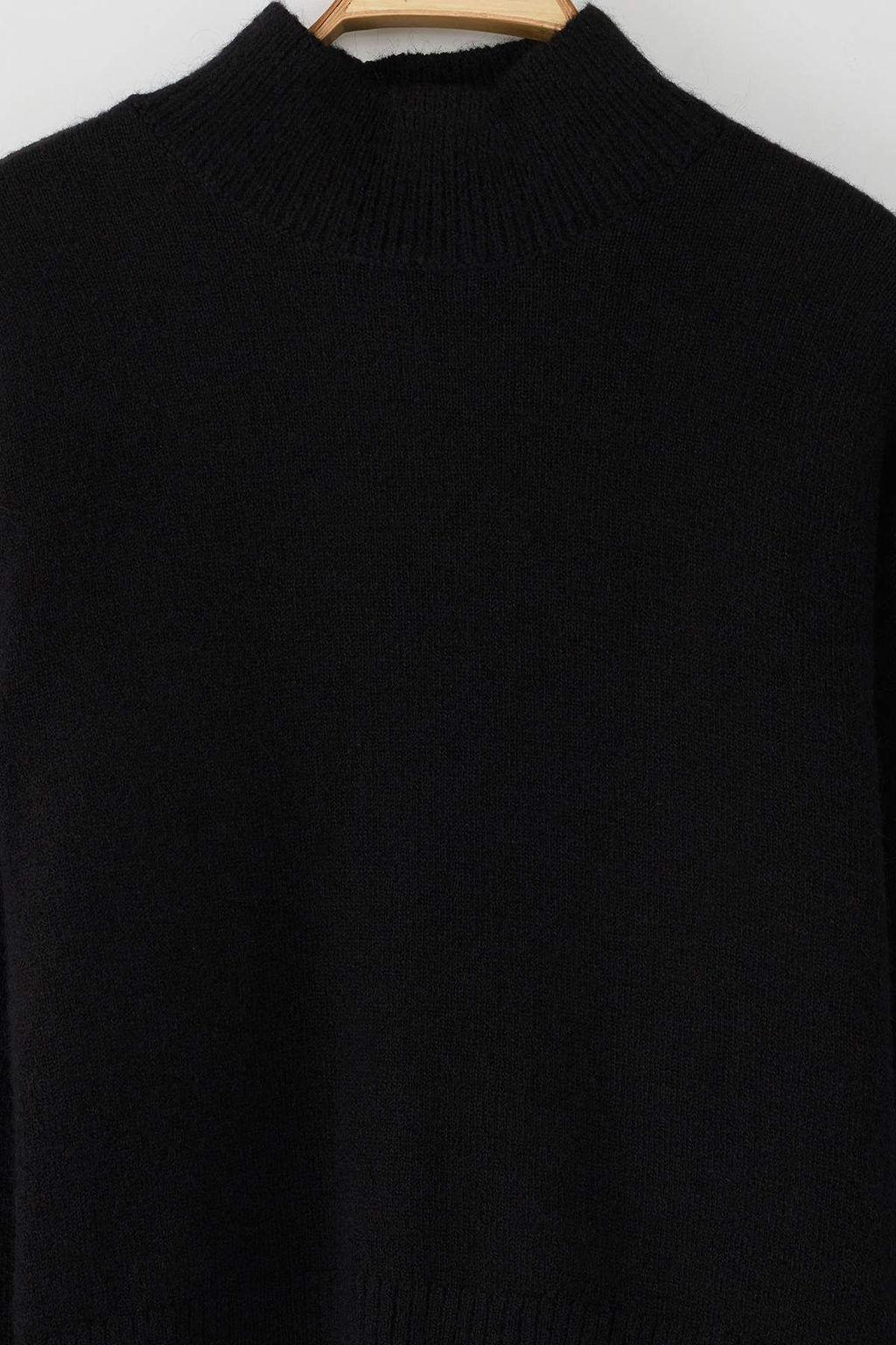 Wardrobe Essentials Siyah Alpaka Yun Kar?s?ml? Premium Iplik Genis Kal?p Triko Kazak|TWOAW26KZ00079