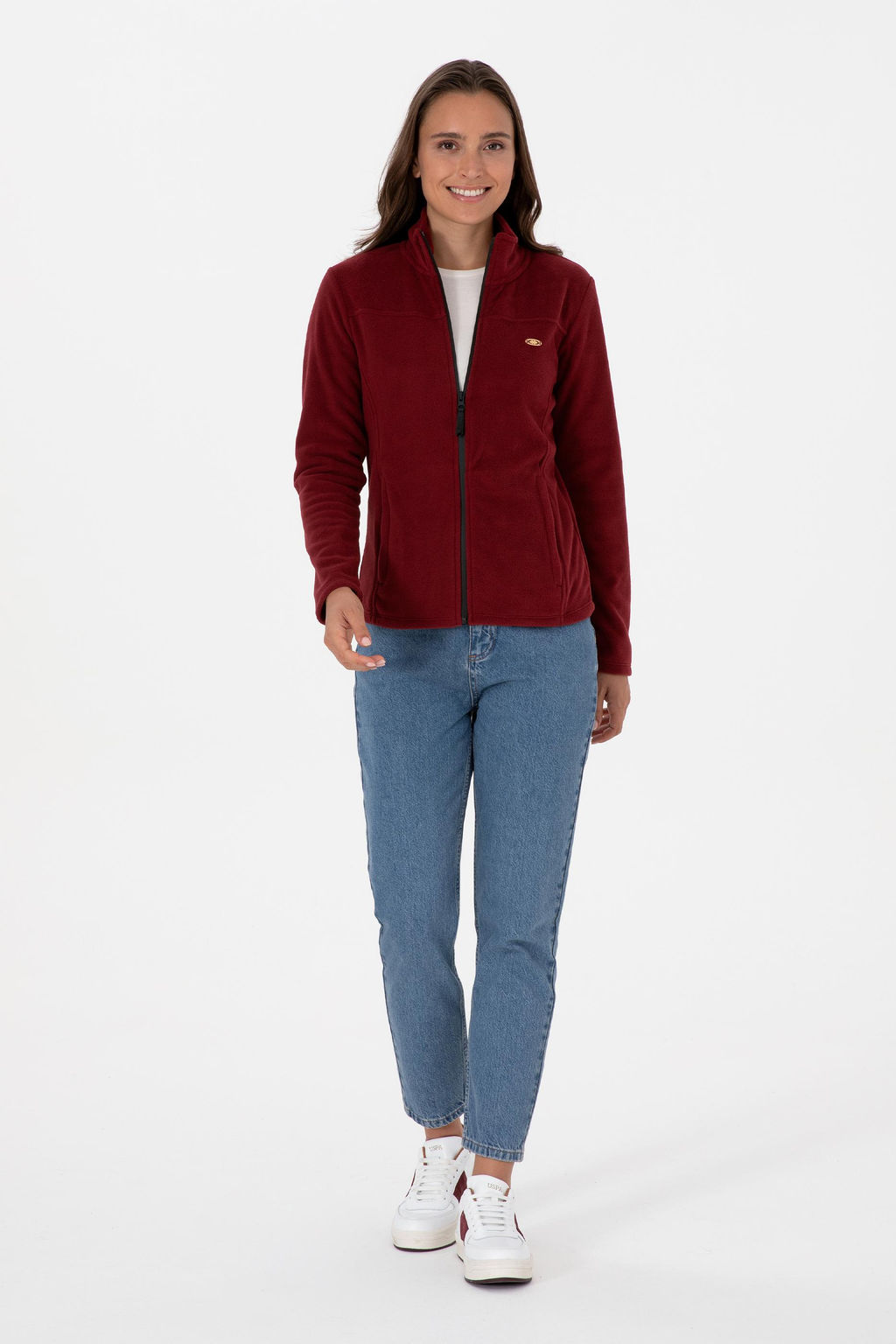 Kad_n Bordo Fermuarl_ Dik Yaka Polar Sweatshirt - U.s. polo assn фото 4
