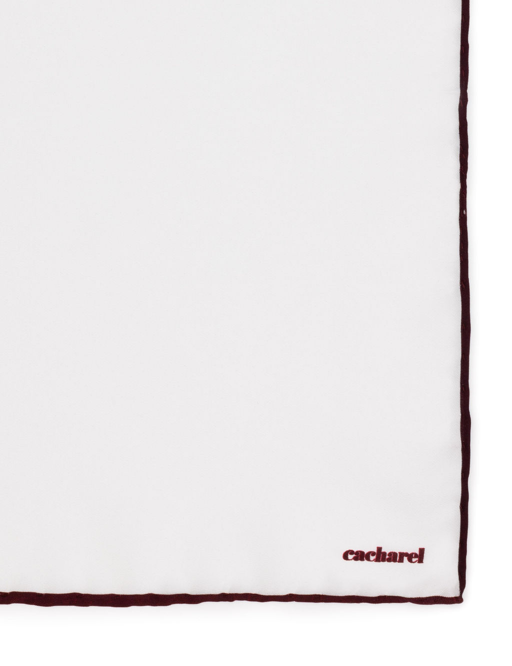Бордово-красный базовый шелковый платок - Cacharel фото 5