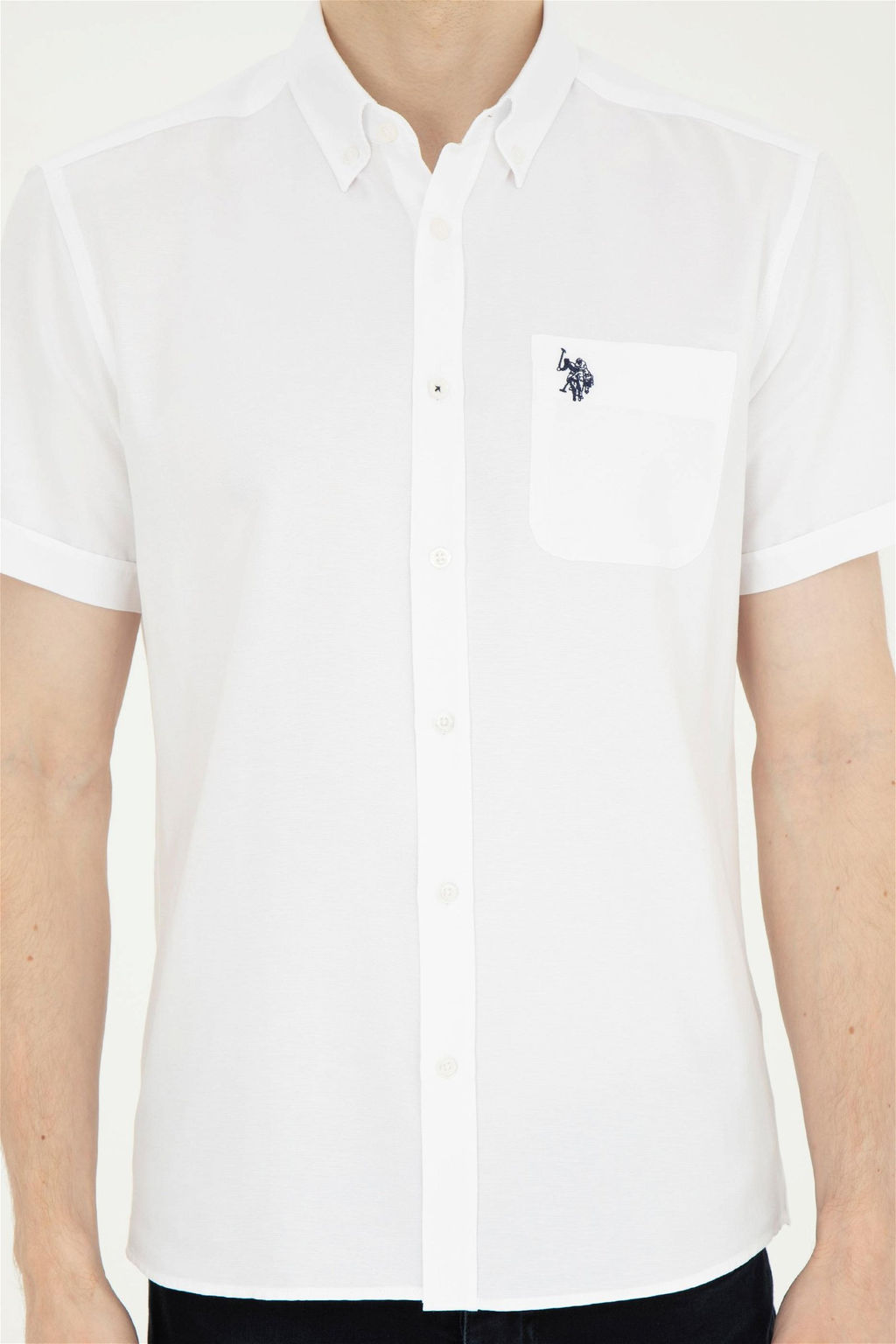 Мужская белая рубашка с коротким рукавом Неожиданная скидка в корзине - U.s. polo assn фото 6