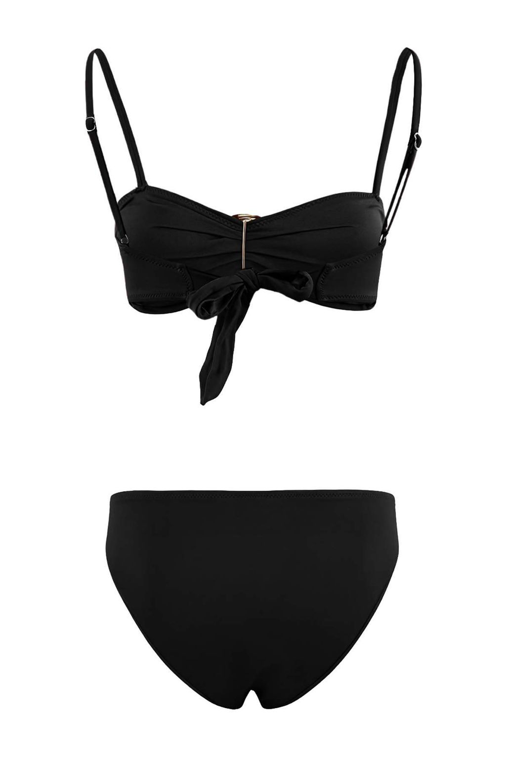 Siyah Straplez Kapl? Aksesuarl? Normal Bel Regular Bikini Tak?m? TBESS26BT00036