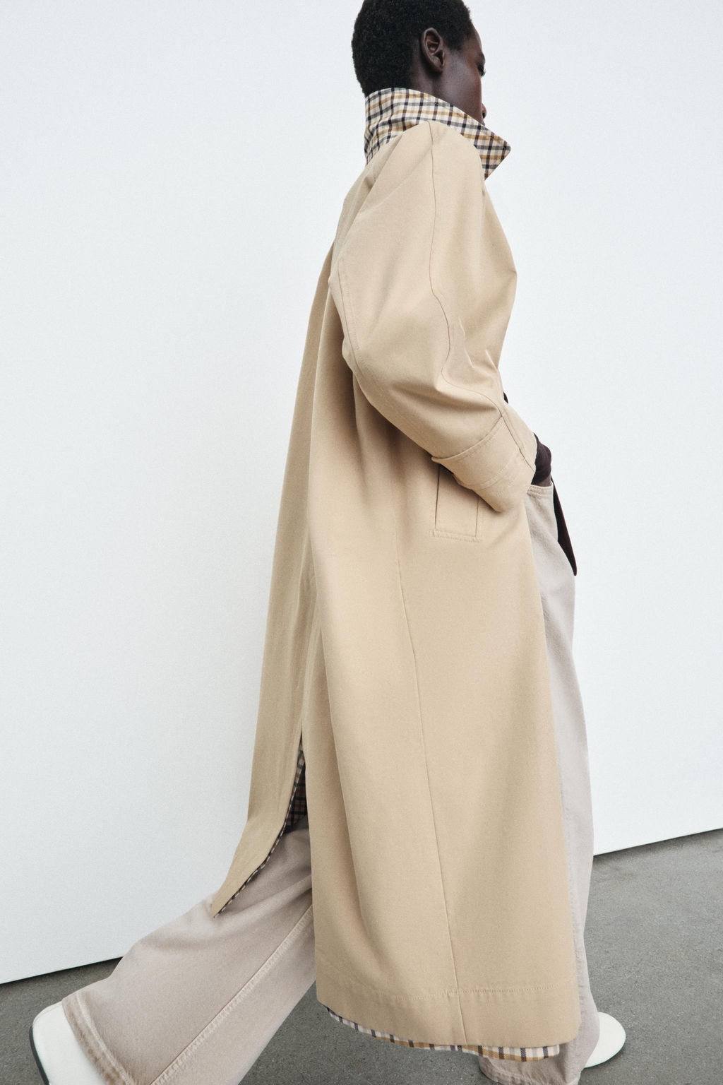 ZW COLLECTION REVERSIBLE CHECKS TRENCH COAT - Zara фото 2