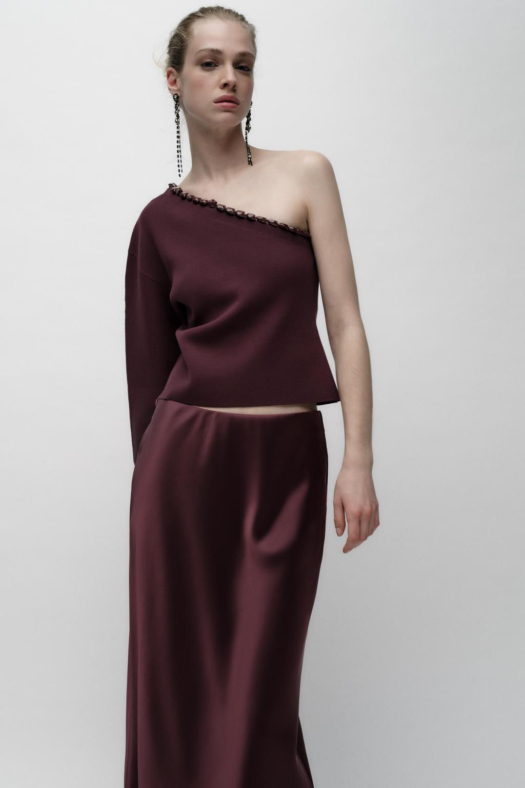 ASYMMETRIC BOBBLE KNIT SWEATER - Zara фото 2