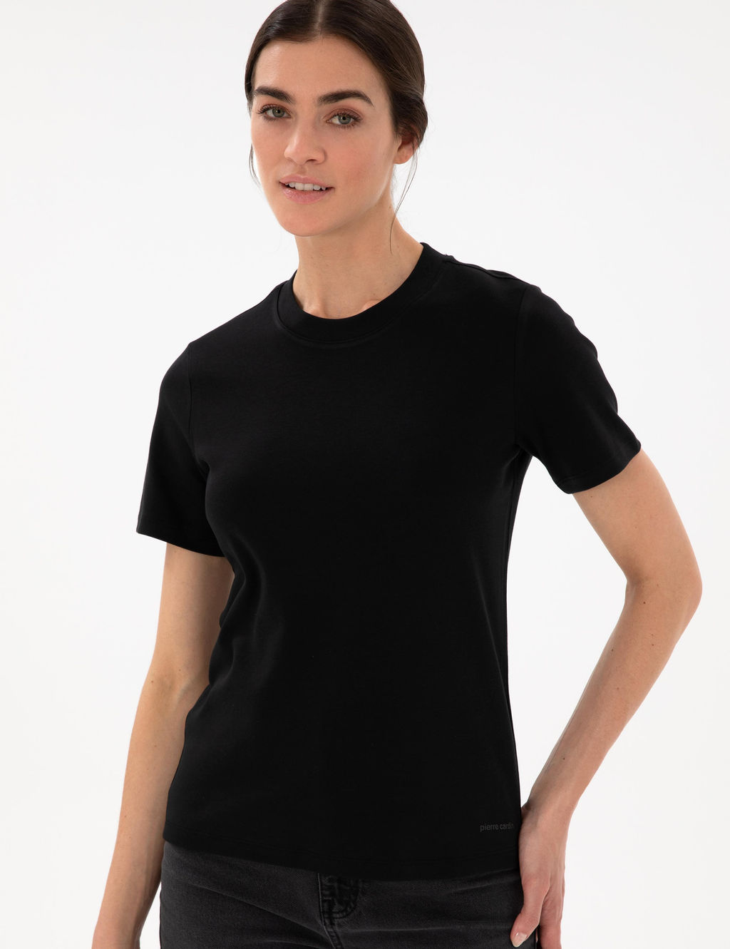 Siyah Bisiklet Yaka Basic Ti__rt - Pierre cardin фото 3