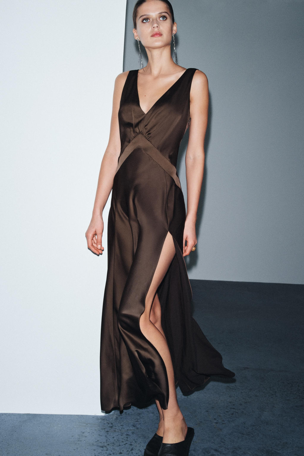 ZW COLLECTION LIMITED EDITION LONG SATIN DRESS - Zara фото 8
