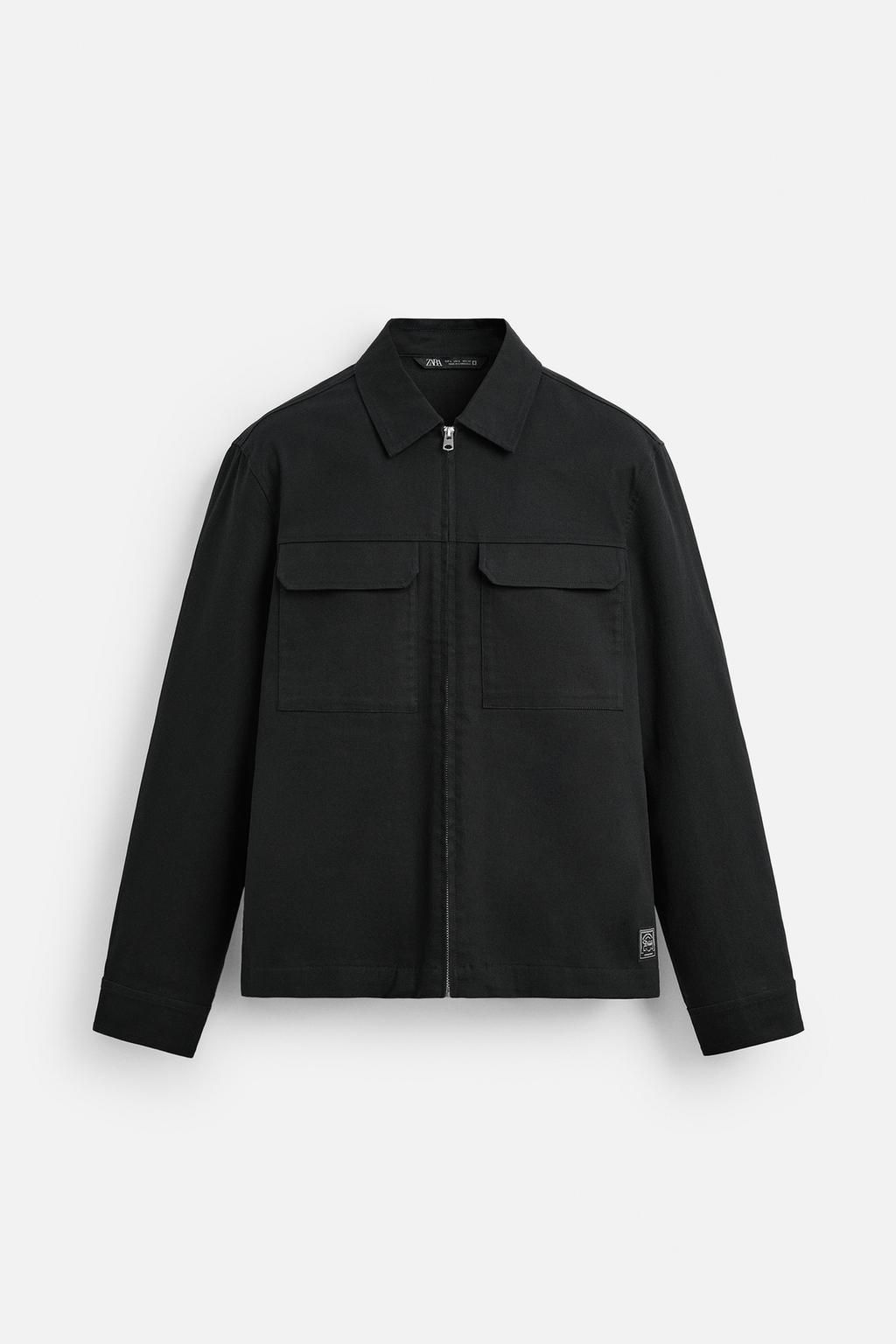 RELAXED FIT ZIP-UP OVERSHIRT - Zara фото 7