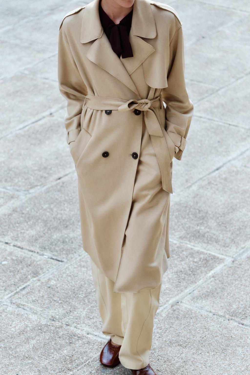 LONG TRENCH COAT WITH BELT - Zara фото 5