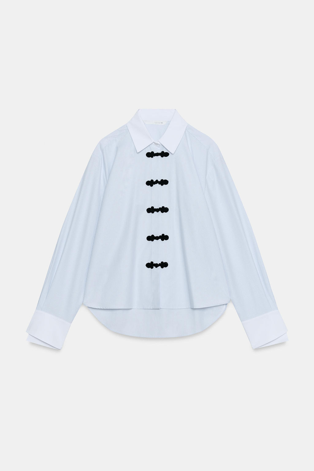 CAMISA ALAMARES CONTRASTE ZW COLLECTION / Blanco / Marino - Zara фото 6
