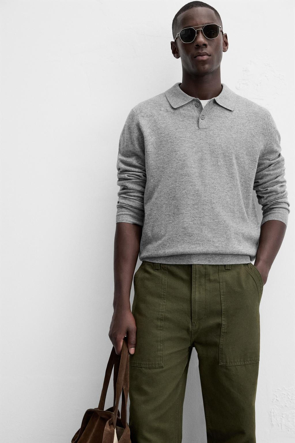 WOOL - CASHMERE KNIT POLO SHIRT - Zara фото 14