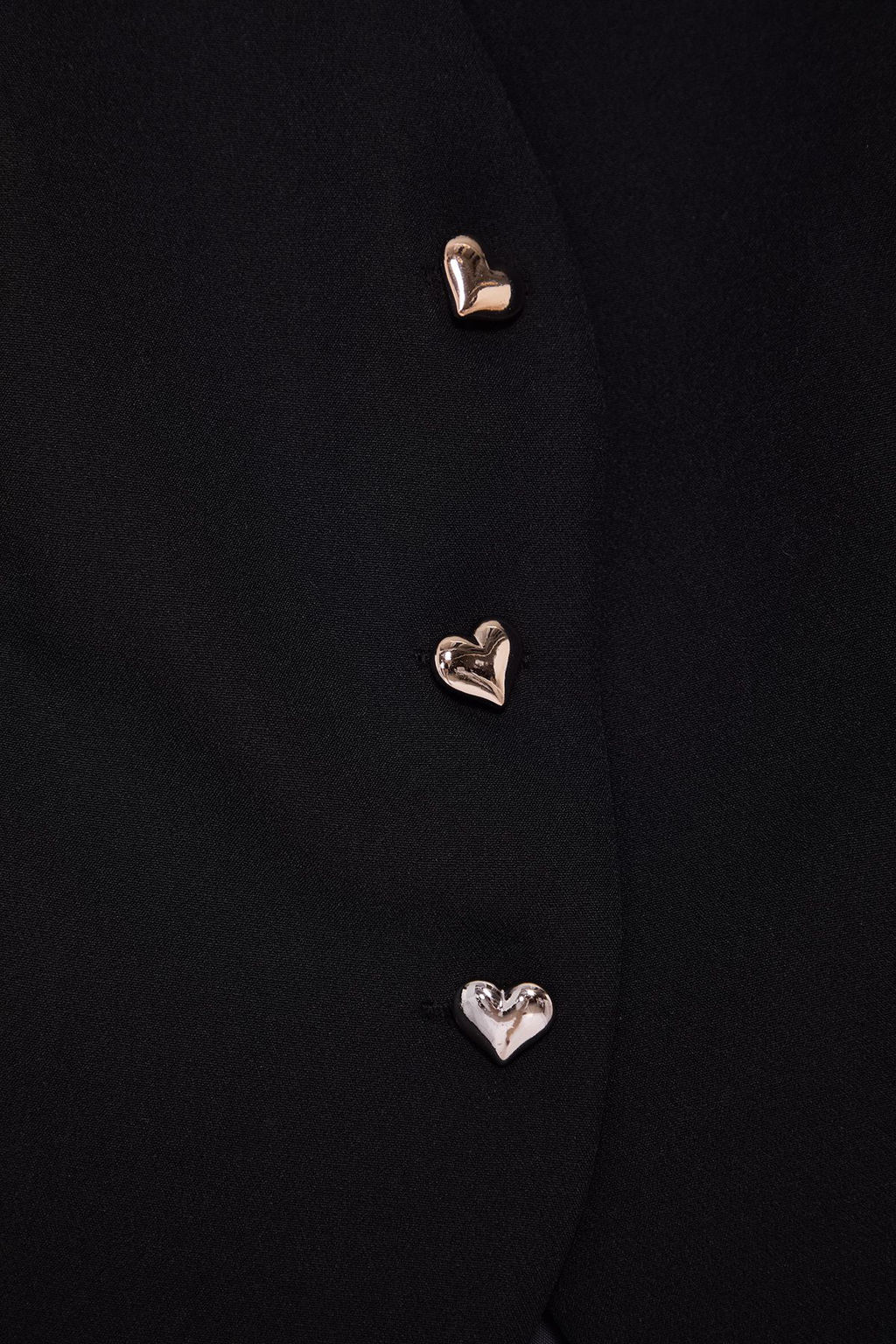 Siyah Fitted Crop Kalpli Dugmeli Dokuma Yelek TWOSS25YE00015