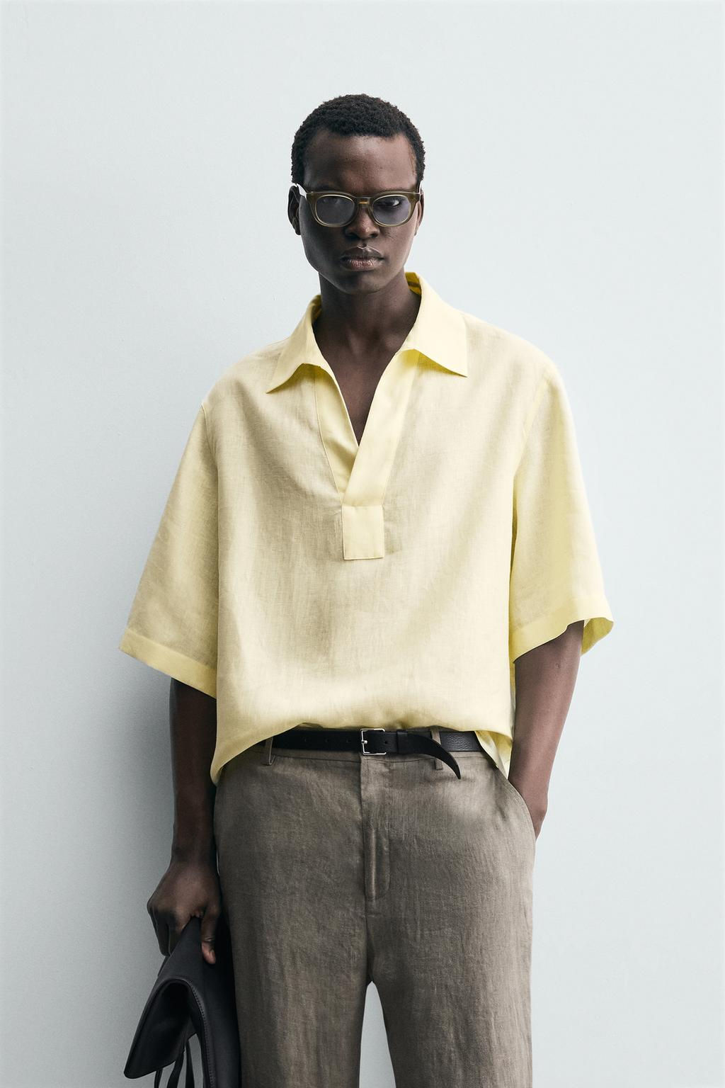 100% LINEN POLO SHIRT - Zara фото 2