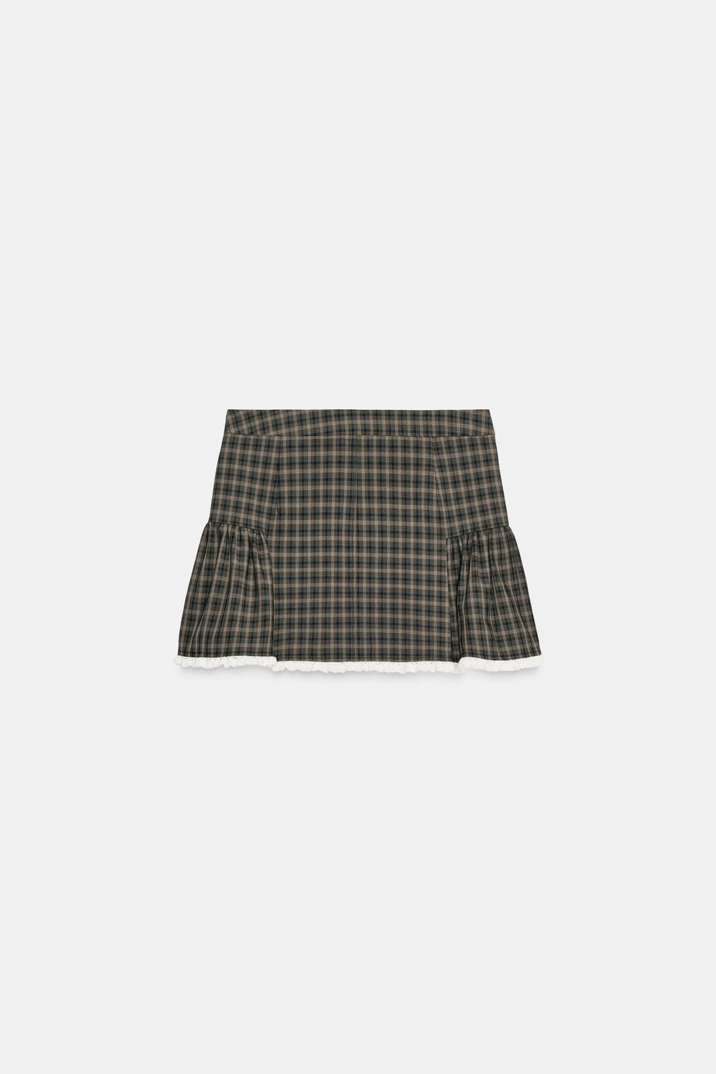 CHECK LACE MINI SKIRT - Zara фото 7