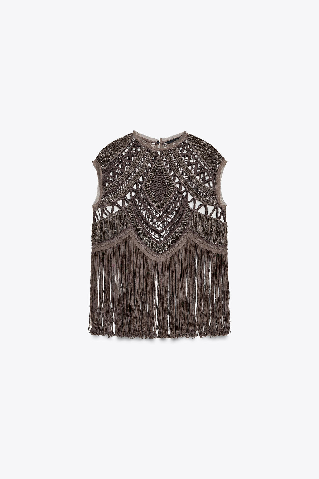 ZW COLLECTION BEADED CROCHET TOP - Zara фото 5