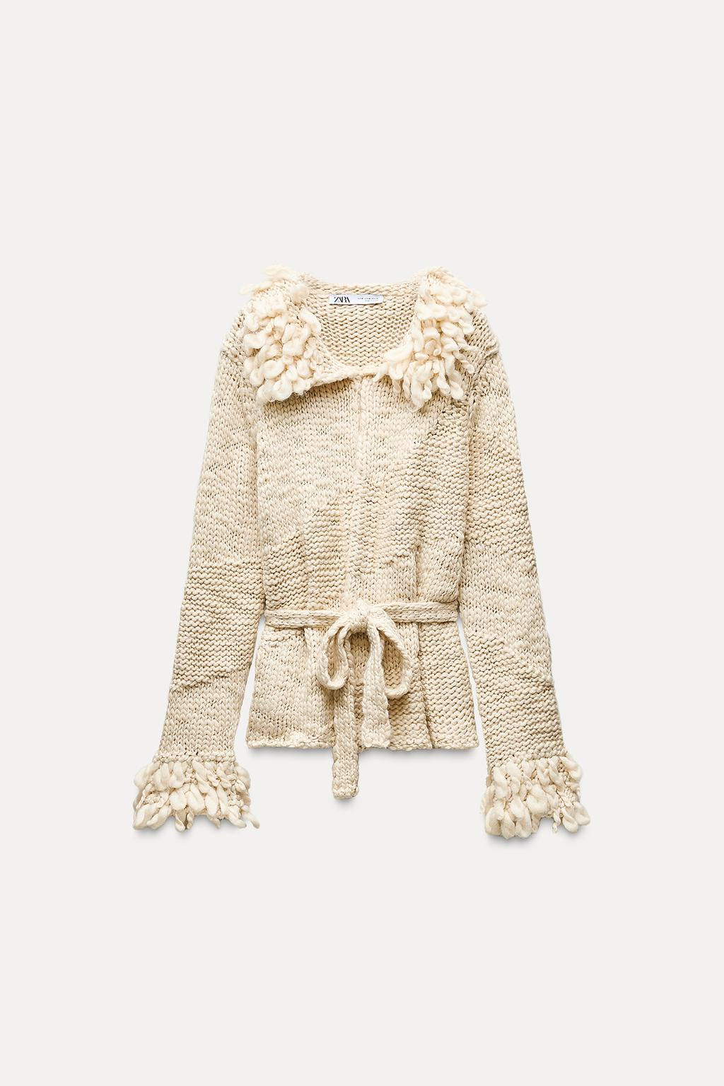 KNIT CARDIGAN WITH FRINGING - Zara фото 4