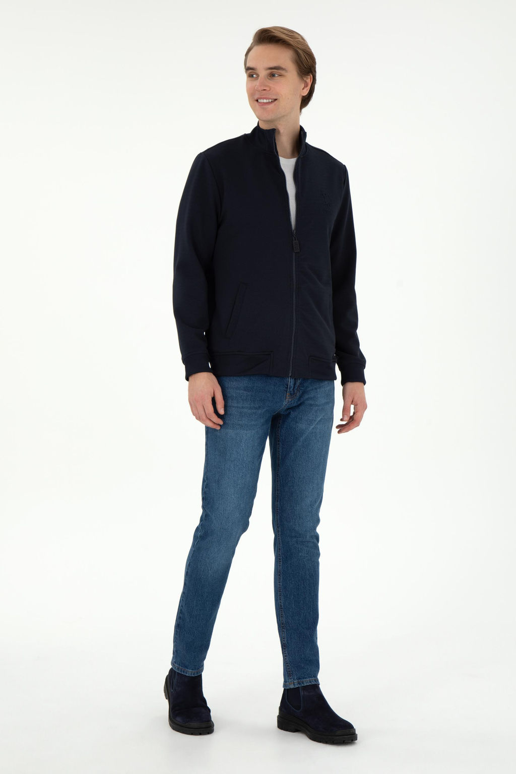 Мужской темно-синий вязаный кардиган Неожиданная скидка в корзине - U.s. polo assn фото 4