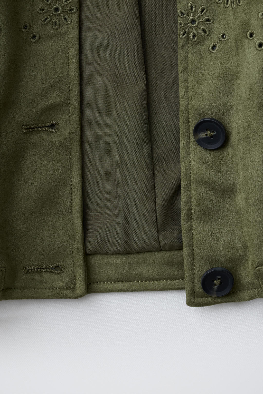 CHAQUETA EFECTO ANTE BORDADOS / Khaki - Zara фото 7