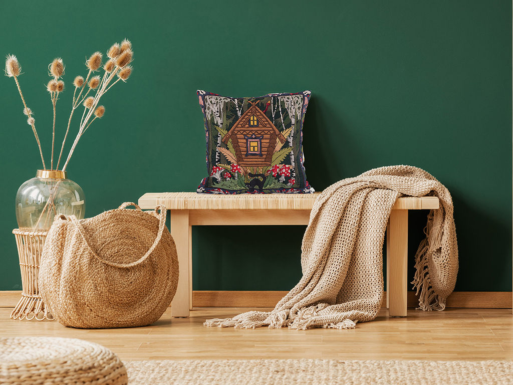 Набор для вышивания PANNA Золотая серия PD-7446 Подушка. Избушка Бабы Яги 40 х 40 см