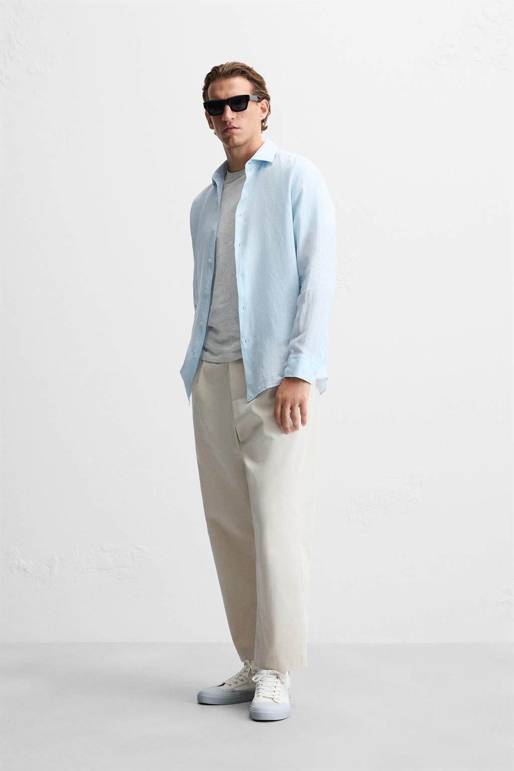 100% LINEN SHIRT - Zara фото 12