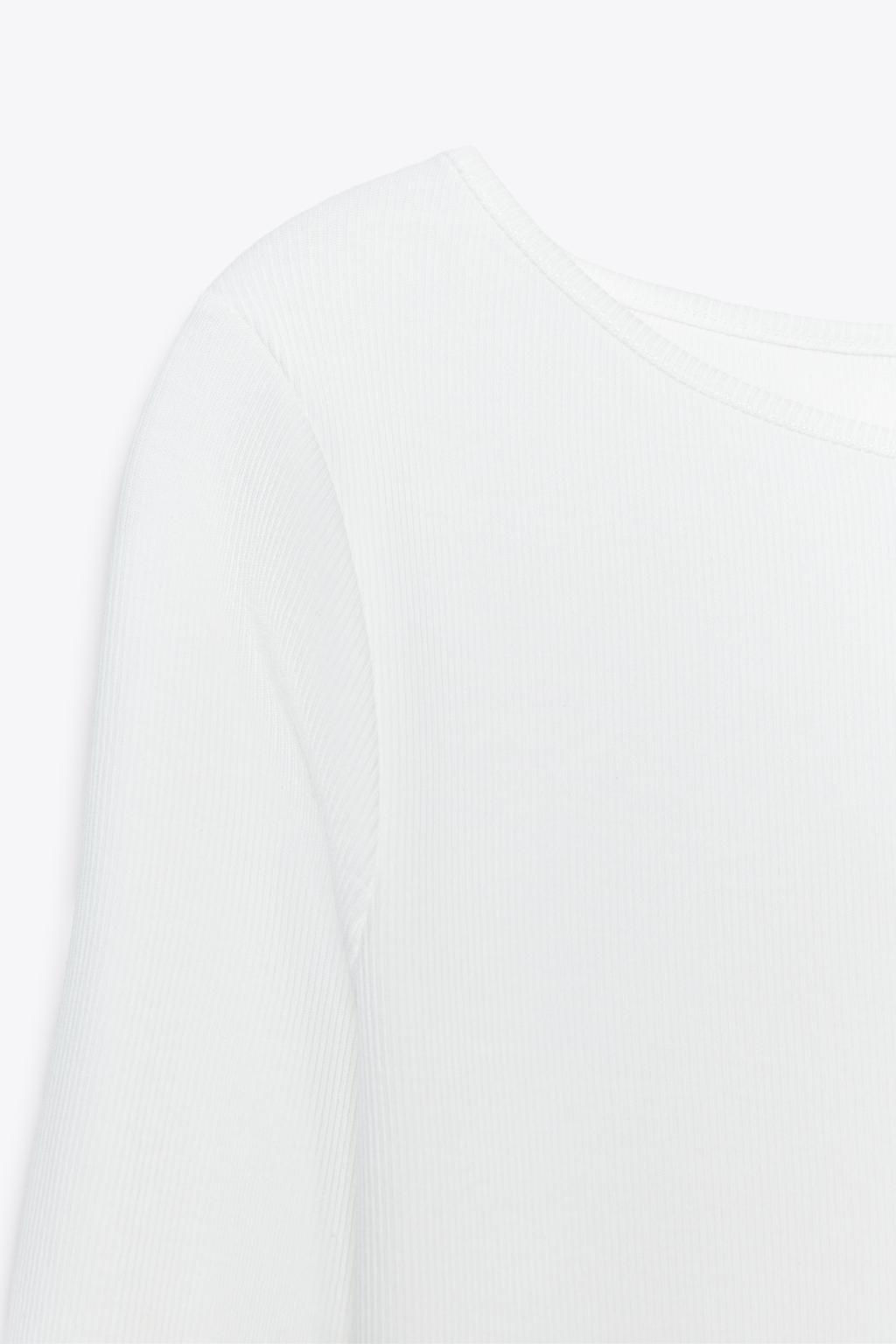 COTTON BOAT NECK T-SHIRT - Zara фото 25