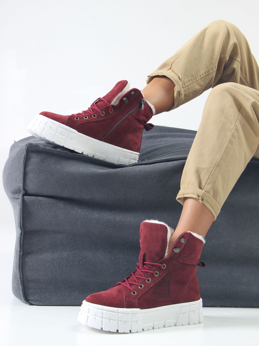 Ботинки 216.212131w. бордо замша/Шерсть