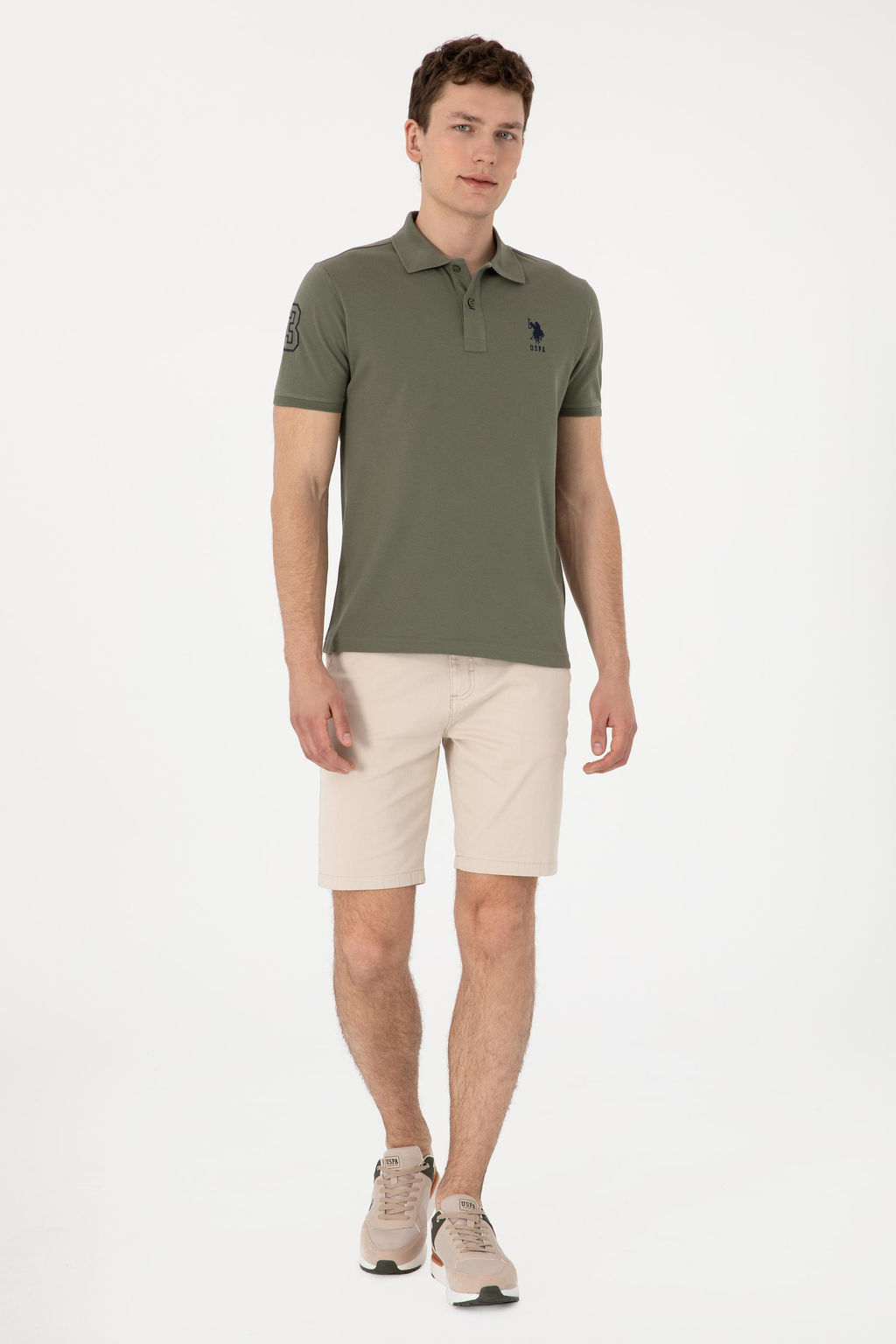 Erkek Slim Fit Polo Yaka Koyu Haki Basic Ti__rt Sepette S_rpriz _ndirim - U.s. polo assn фото 4