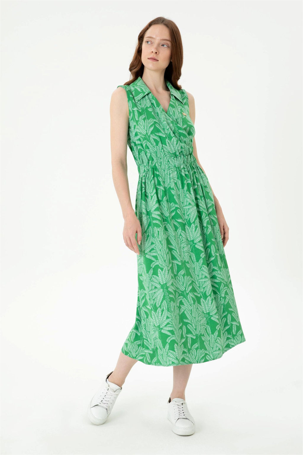 U. S. Polo Assn Женское темно-зеленое тканое платье - U.s. polo assn фото 7