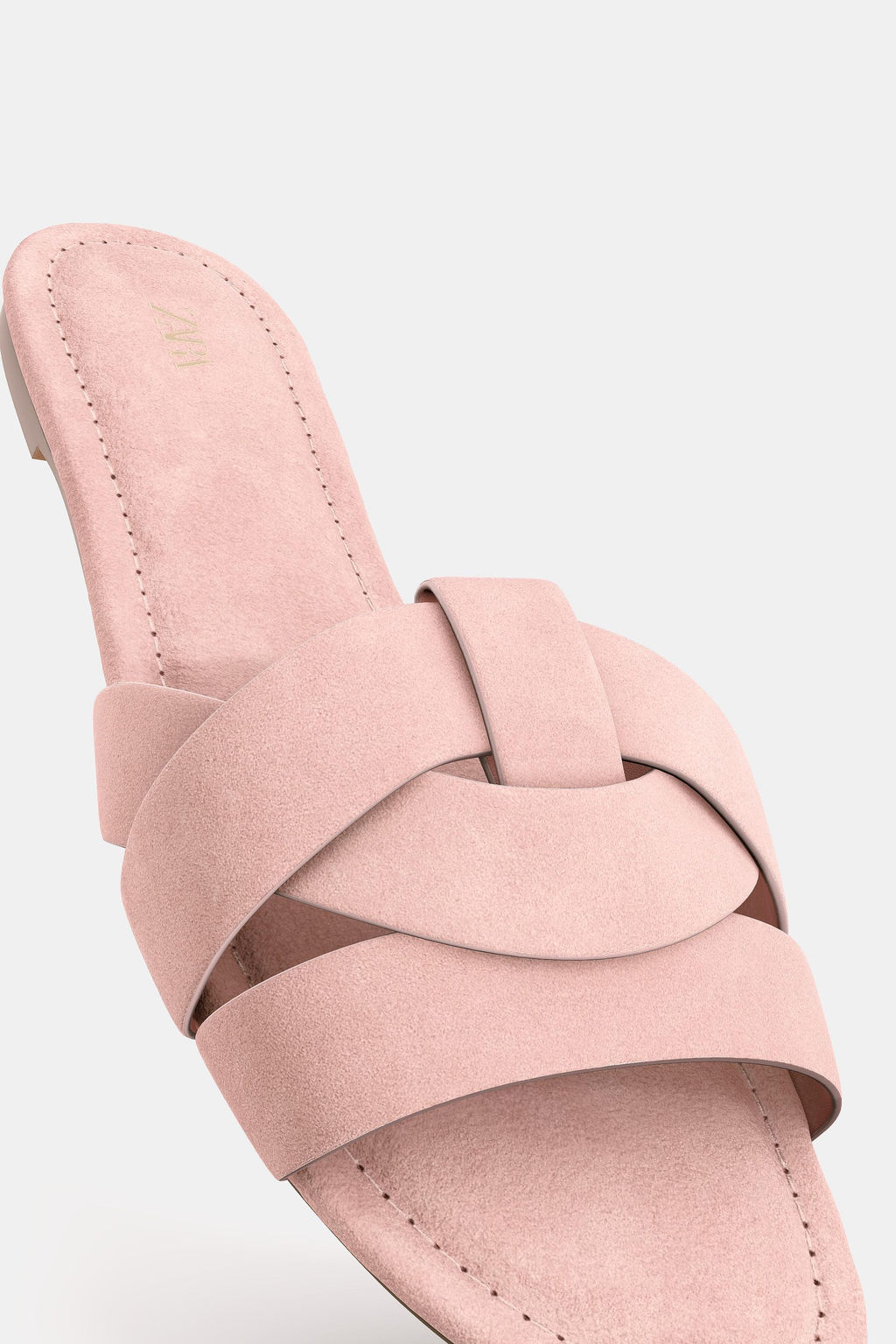 FLAT LEATHER CROSS-STRAP SANDALS - Zara фото 8