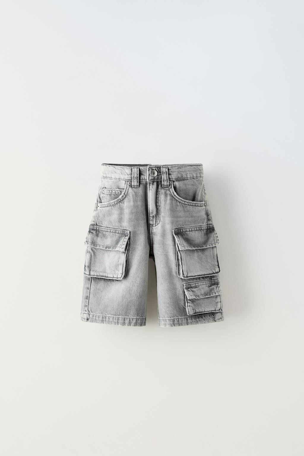 MULTI-POCKET DENIM BERMUDA SHORTS - Zara фото 7