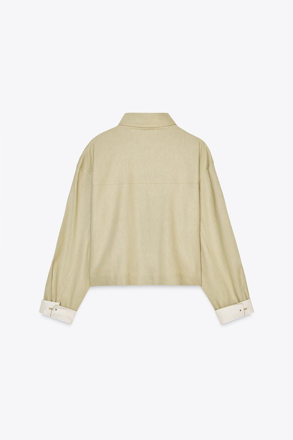 LINEN BLEND CROPPED JACKET - Zara фото 17