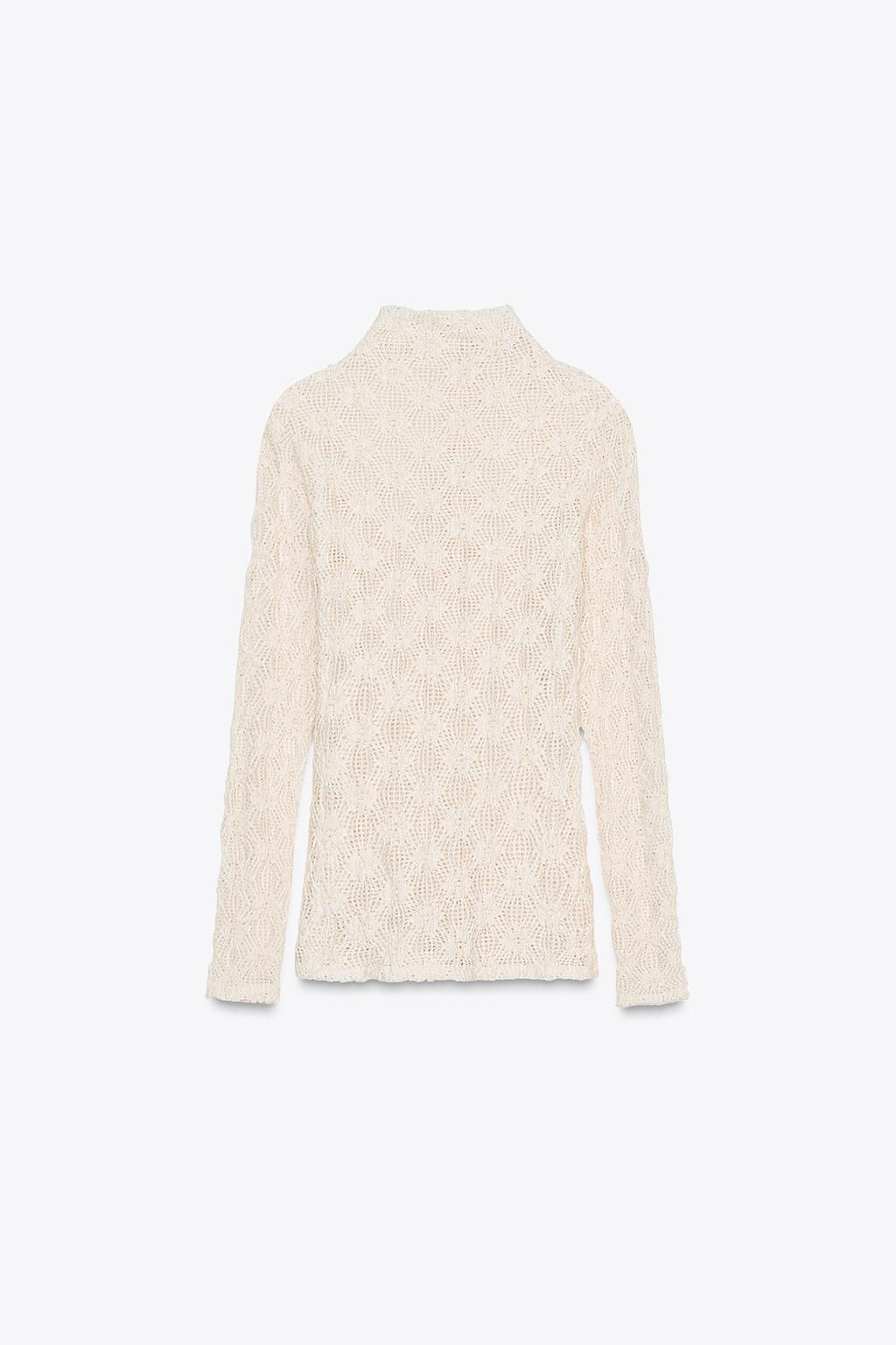HIGH NECK LACE TOP - Zara фото 12