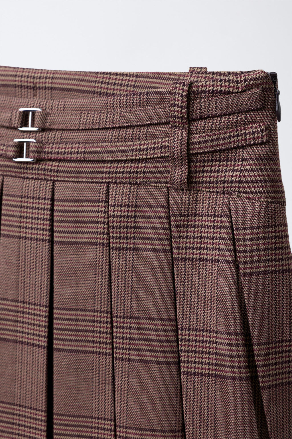 CHECK BERMUDA SKIRT WITH DOUBLE BELT - Zara фото 3