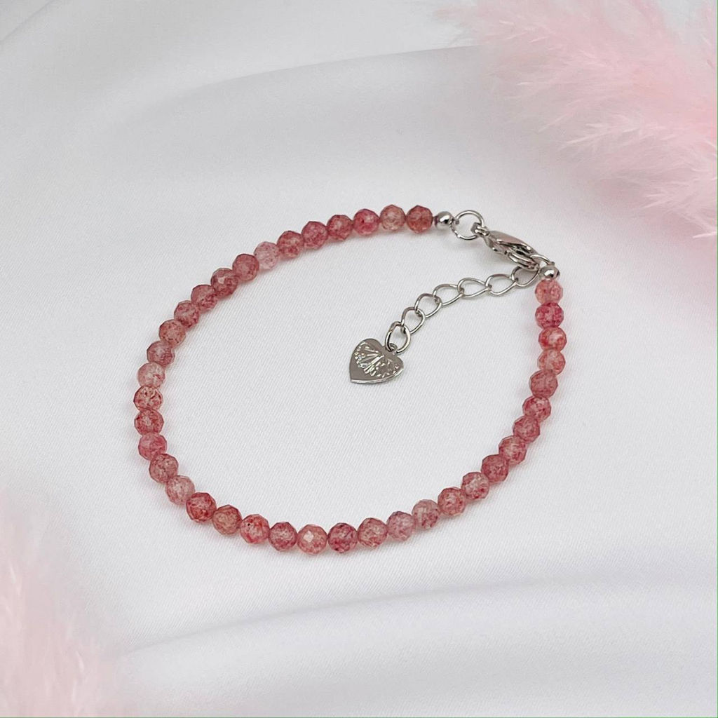 Браслет из Кварца клубничного 18 см +