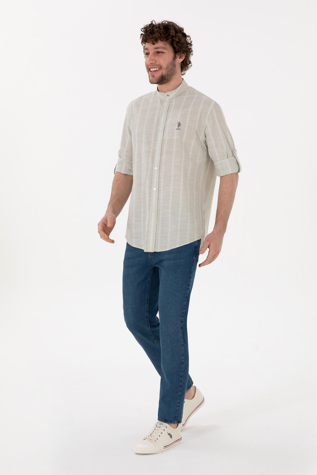 Erkek A__k Haki Uzun Kollu G_mlek Sepette S_rpriz _ndirim - U.s. polo assn фото 4