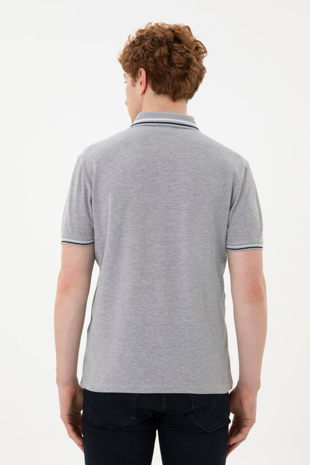 Мужская серая меланжевая базовая футболка - U.s. polo assn фото 12