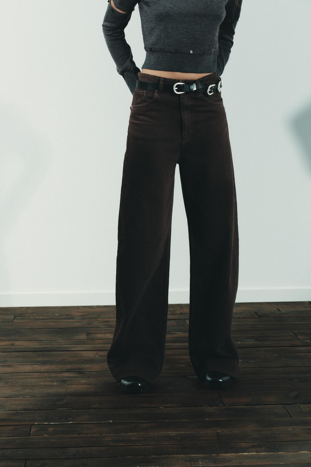 TRF HIGH-WAIST EXTRA WIDE-LEG JEANS - Zara фото 3