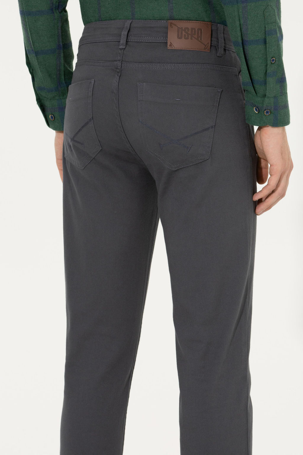 Erkek Slim Fit Antrasit Kanvas Pantolon