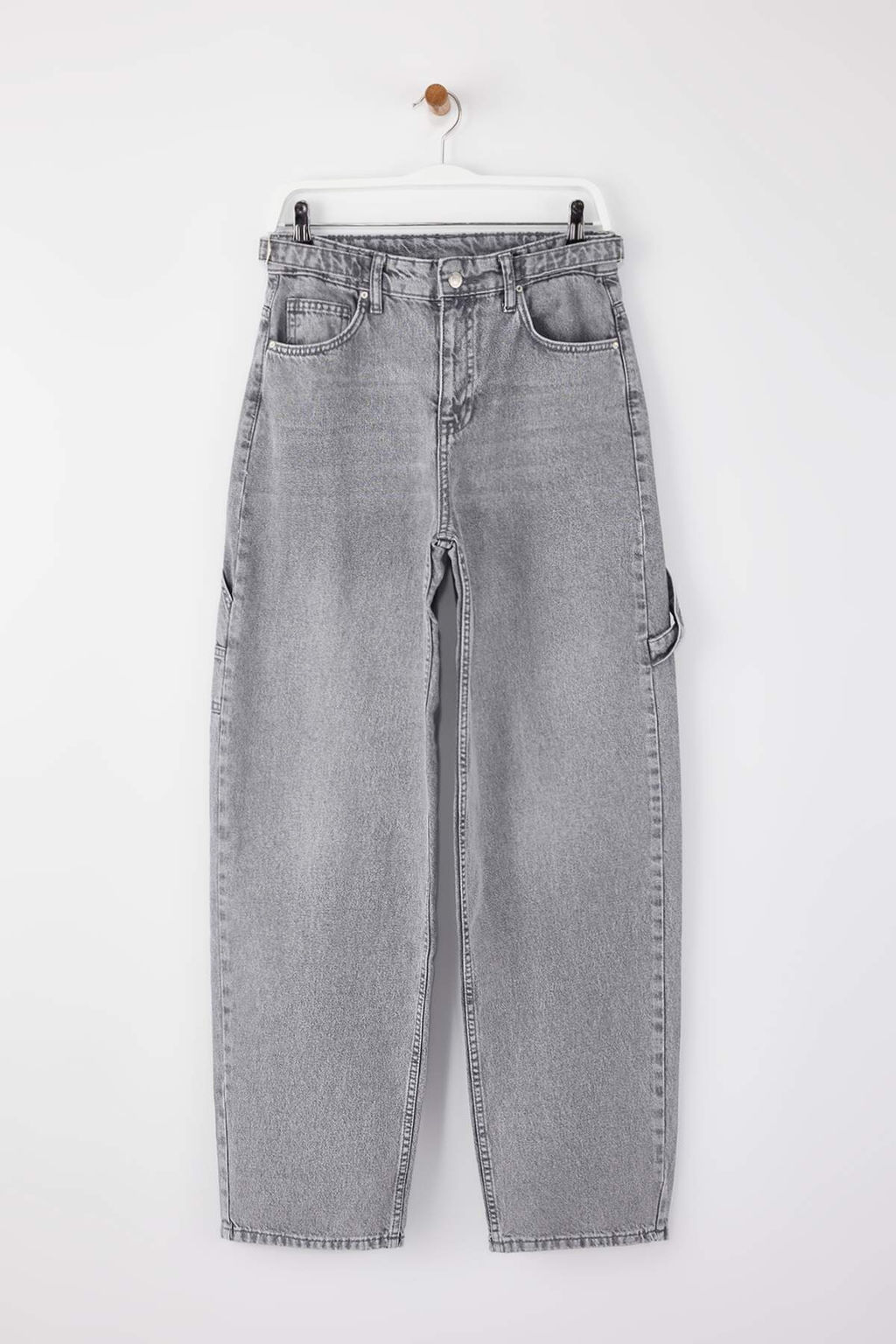 TRENDYOLMILLA Koyu Mavi More Sustainable Y?kama Efektli Bol Kesim Yuksek Bel Carpenter Skater Jeans TWOAW24JE00308  фото 49