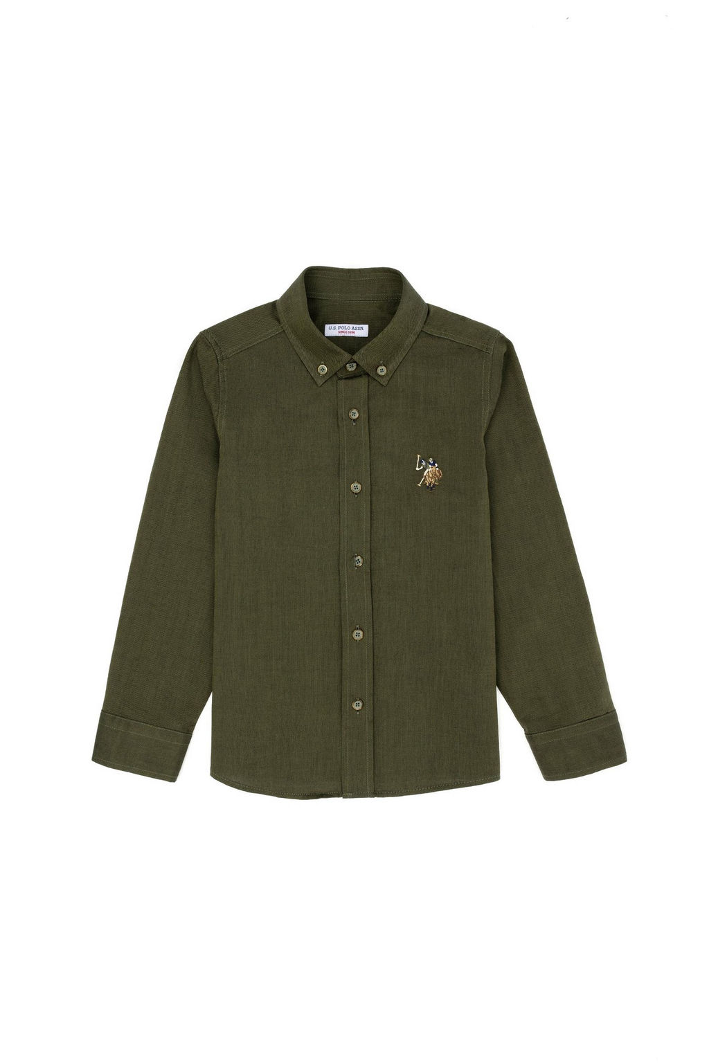 U. S. Polo Assn Базовая рубашка цвета хаки с длинным рукавом для мальчика - U.s. polo assn фото 4